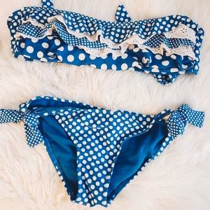 Target blue and white polka dot bikini